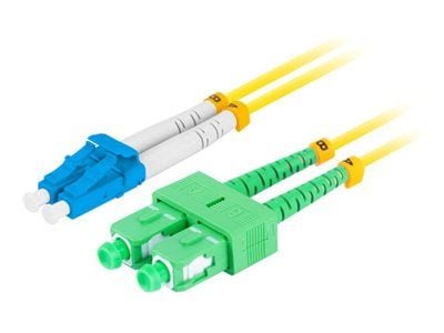 Lanberg - Koblingskabel - LC/UPC-enkeltmodus (hann) til SC/APC-enkeltmodus (hann) - 0.5 m - 3 mm - fiberoptisk - dupleks - 9 / 125 micron - G.657.A...
