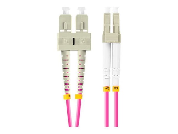 Lanberg - Koblingskabel - LC/UPC-multimodus (hann) til SC/UPC-multimodus (hann) - 2 m - 3 mm - fiberoptisk - dupleks - 50 / 125 mikroner - OM4 - ha...