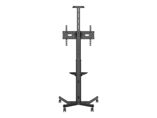 Vision VFM-F19 - Vogn - høydejusterbar - for LCD-skjerm / mini PC - stål - sandblåst svart - skjermstørrelse: 31"-80"
