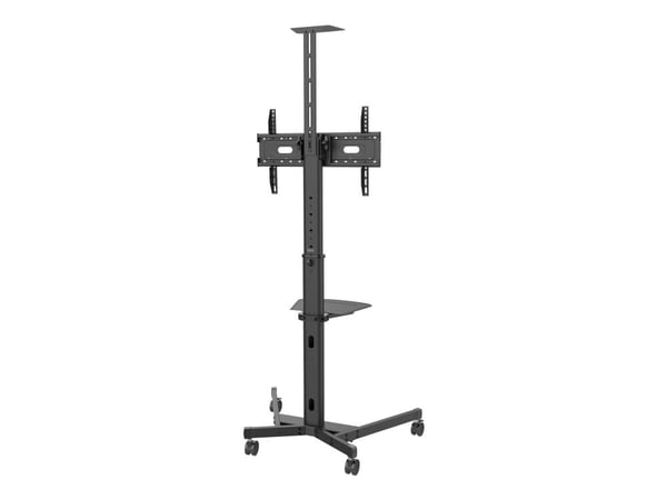 Vision VFM-F19 - Vogn - høydejusterbar - for LCD-skjerm / mini PC - stål - sandblåst svart - skjermstørrelse: 31"-80"