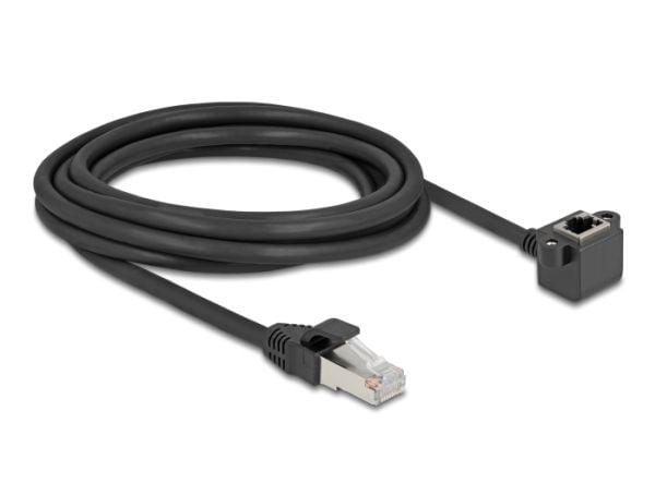 Delock - Nettverksforlengelseskabel - RJ-45 (hann) til RJ-45 (hunn) vinklet - 3 m - 6 mm - foliebelagt uskjermet tvinnet kabelpar (F/UTP) - CAT 6 -...