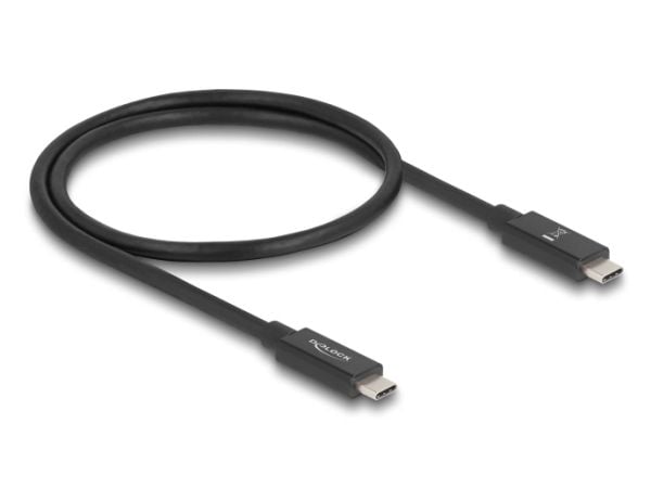 Delock USB 80 Gbps kaapeli USB Type-C uros uros 16K 60 Hz PD 3.1 240 W E-Marker koaksiaalinen 0,5 m musta