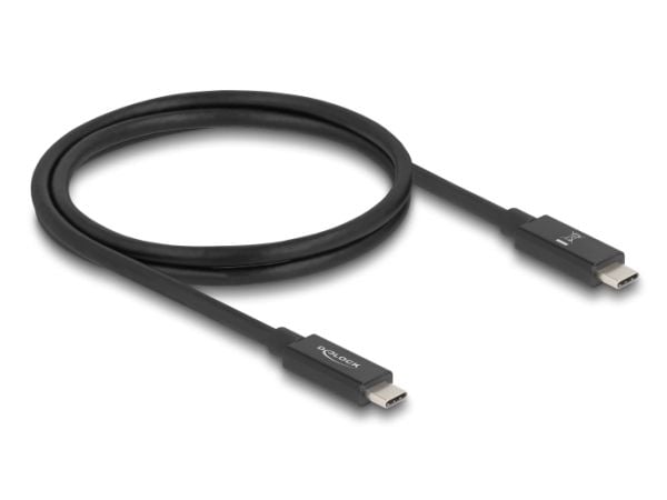 Delock - USB-kabel - USB-C (hann) til USB-C (hann) - Thunderbolt 4 - 48 V - 5 A - opp til 240 W strømforsyningsstøtte, støtte for Power Delivery 3,...