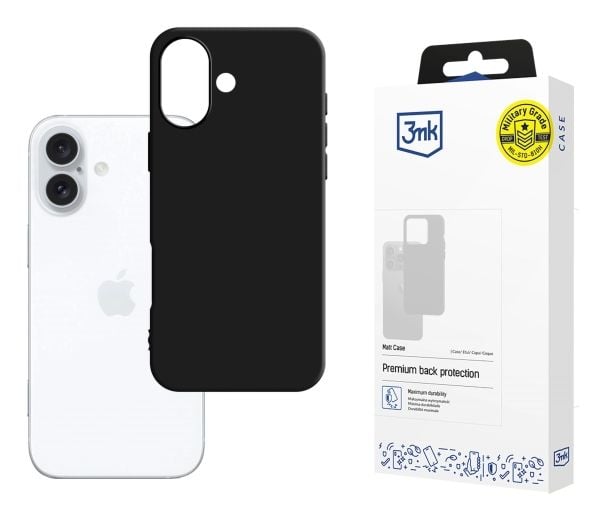 3MK Matt Case, Etui, Apple, iPhone 16 Plus, 17 cm (6.7"), Sort