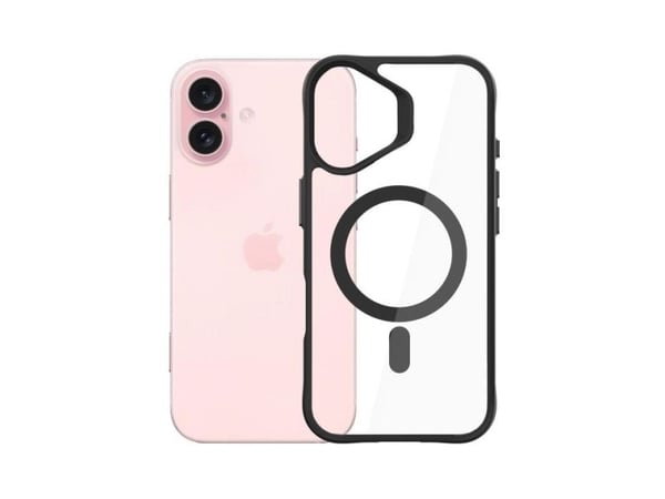3mk Satin Armour MagCase med MagSafe Apple iPhone 16 Plus - Gjennomsiktig med etui til telefonen i svart ramme