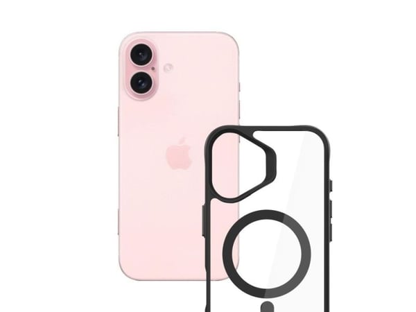 3mk Satin Armour MagCase med MagSafe Apple iPhone 16 Plus - Gjennomsiktig med etui til telefonen i svart ramme