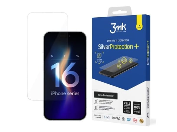 3MK 5903108589208, Apple, iPhone 16, Anti-bacterial, Impact resistant, Scratch resistant, 1 pc(s)