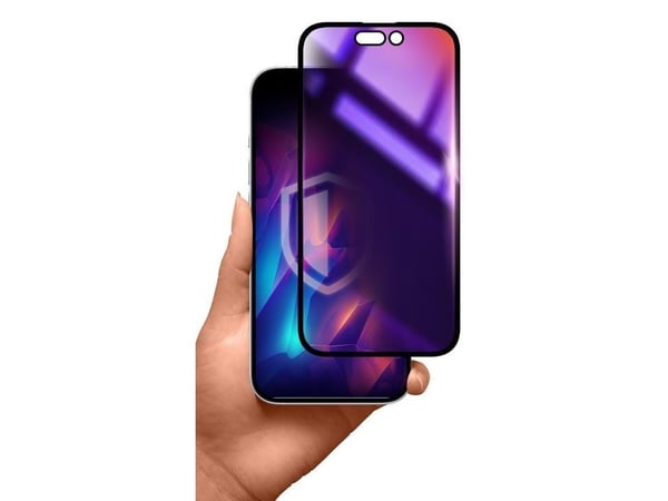 3MK Rainbow Privacy, Apple, iPhone 15 Pro Max, Antibakteriell, Skittbestandig, Slagbestandig, Ripebestandig, Sort, Gjennomsiktig, 1 stykker