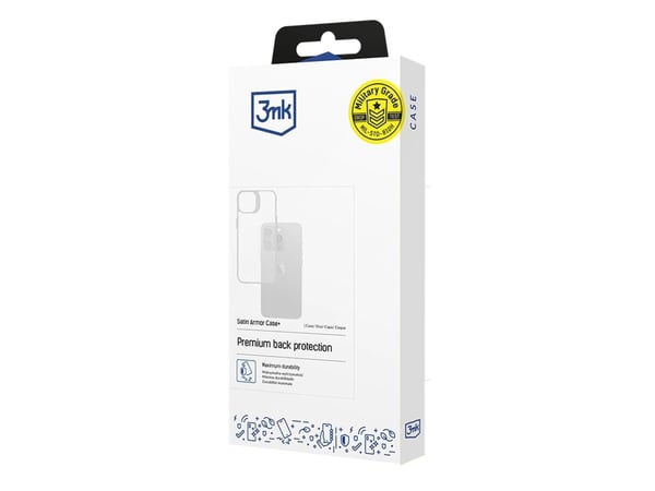3MK Satin Armor Case, Suojus, Apple, iPhone 16, 15,5 cm (6.1"), Läpinäkyvä