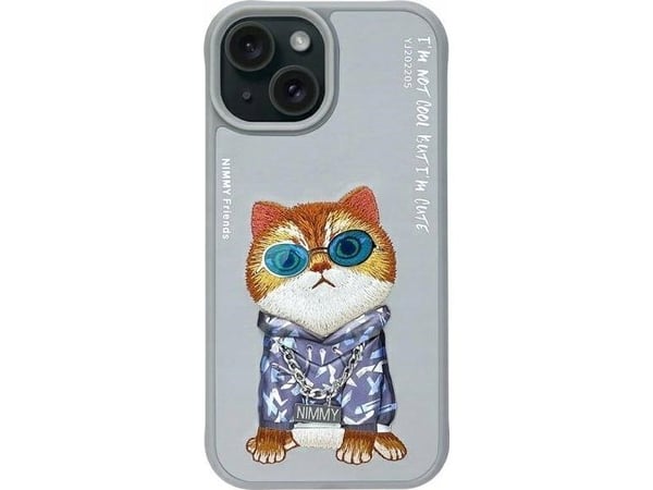 Nimmy iPhone 15 6,1" deksel grå/grå - Cool Cat