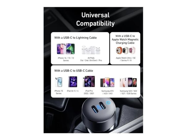 ANKER CAR CHARGER (167.5W, 3 PORTS) WITH