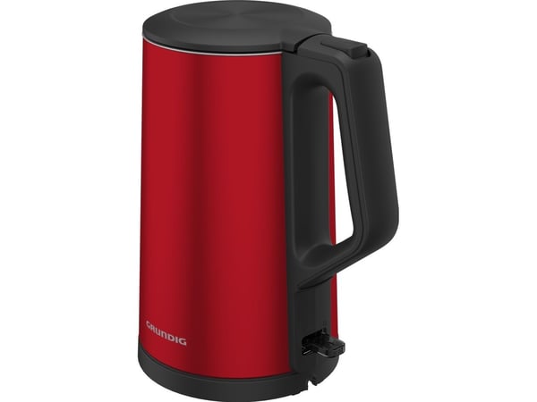 Grundig WK 8340, 1,7 l, 2200 W, Rød, Rustfritt stål, Vannivåindikator, Trådløs
