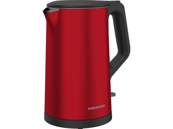 Grundig WK 8340, 1,7 l, 2200 W, Rød, Rustfritt stål, Vannivåindikator, Trådløs