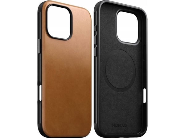 Nomad Modern Leather Case, Etui, Apple, iPhone 16 Pro Max, 17,5 cm (6.9"), Tan (gul-brun)
