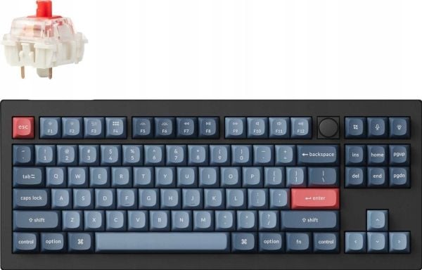 Keychron V3 Max - Tastatur - QMK/VIA, tilpasset mekanisk - TKL - med knott - bakgrunnsbelyst - trådløs - USB-C, Bluetooth 5.1, 2.4 GHz, USB - tasts...