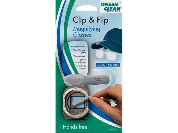 Green Clean Clip & Flip förstoringsglas till keps med skärm (GCSC-0500)