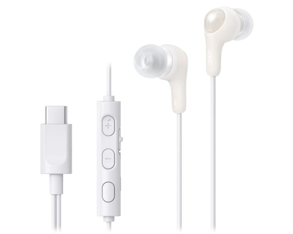 JVC HA-FR9UC - Gumy Connect - ørepropper med mikrofon - i øret - kablet - USB-C - hvit