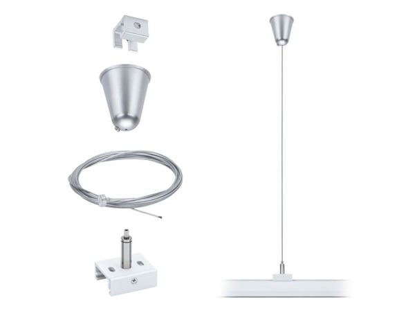 Paulmann 95584, Oppheng av ståltau, Hvit, Metall, Sykehusrom, Restaurant, Butikkrom, Lager, 4,2 cm, 3000 mm
