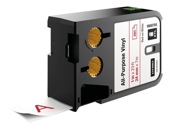DYMO XTL All-Purpose - Vinyl - rødt på hvitt - Rull (2,4 cm x 7,5 m) 1 rull(er) merkelapper - for XTL 300, 500