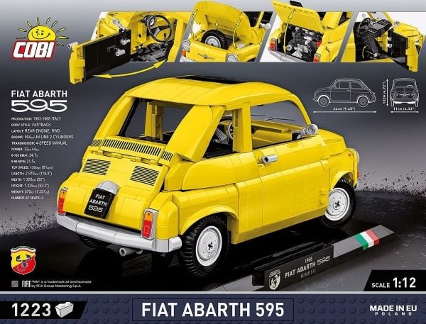 COBI Fiat Abarth 595 - Executive Edition, Byggeklosser, 12 år, 1223 stykker