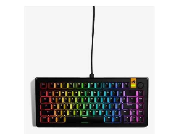 Glorious Gaming GMMK 3 HE 75% Prebuilt, Koblet med ledninger (ikke trådløs), USB, Mekanisk nøkkelbryter, QWERTY, RGB LED, Svart
