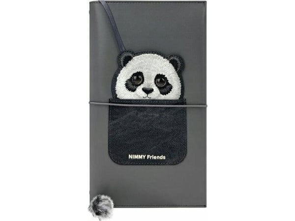 Pupa Nimmy Set 2-i-1 notatbok + penn svart/svart Big Eyed Pet 2.0 Panda