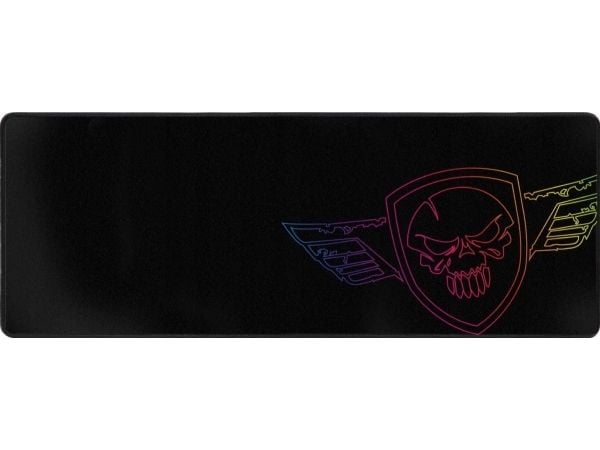 Spirit of Gamer Darkskull - XXL, Sort, Blå, Rød, Gult, Bilde, Stoff, Gummi, Antiskliunderlag, Musematte til gaming