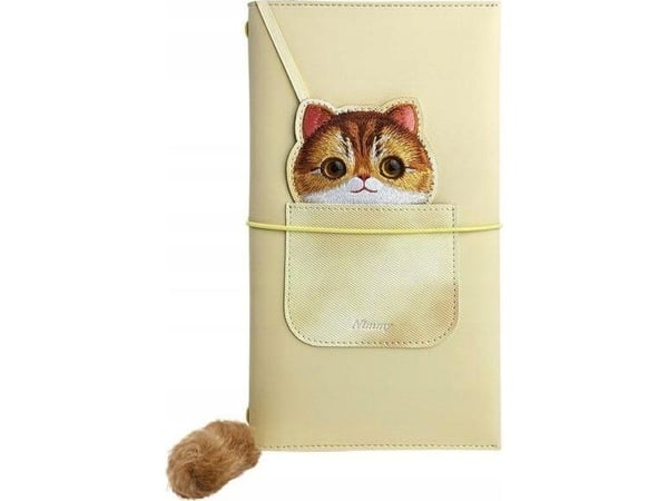 Nimmy Set 2-i-1 anteckningsbok + penna khaki Big Eyed Pet 2.0 Cat
