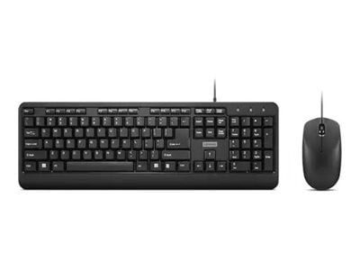 Lenovo 160 Wired Combo - Sats med tangentbord och mus - USB - QWERTY - amerikansk - svart