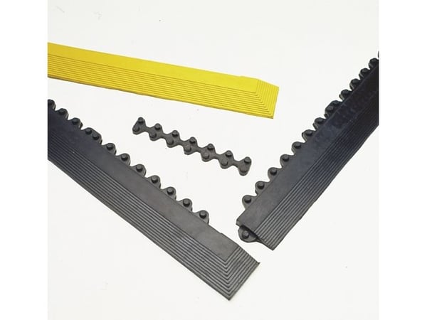 Reunalista Modulaarinen matto Solid and Drain, musta HAN