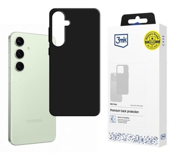3mk Matt Case - Baksidedeksel for mobiltelefon - termoplast-polyuretan (TPU) - svart - for Samsung Galaxy S24 FE