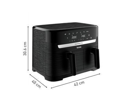 Tefal Easy Fry EY901N, Varmluftsfrityr, 8,3 l, Dobbel, Svart, Berøringskontroll, Enkeltstående