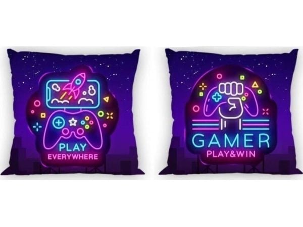 Gamer Neon pudebetræk 40 x 40 cm