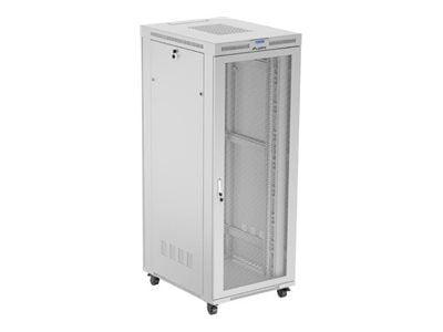 Lanberg - Rack skåp - 800 x 1000 mm, platt paket, med nätdörr, LCD - med 6 kylfläktar - fristående - grå, RAL7035 - 42U - 19"
