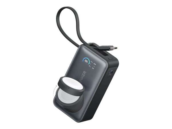 Anker MagGo - Strømbank - for Apple Watch - 10000 mAh - 35 watt - 2 utgangskontakter (USB-C) - steinsvart