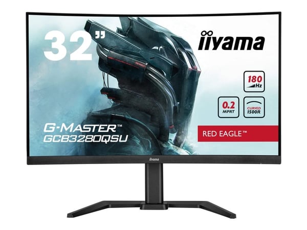 iiyama G-MASTER Red Eagle GCB3280QSU-B2 - LED-skjerm - gaming - kurvet - 32" (31.5" synlig) - 2560 x 1440 WQHD @ 180 Hz - VA - 350 cd/m² - 3000:1 -...