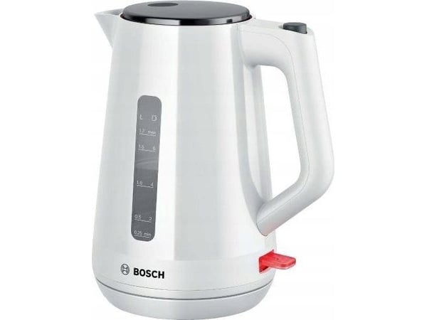Bosch TWK1M121, 1,7 l, 2400 W, Hvit, Plast, Vannivåindikator, Overopphetingsbeskyttelse