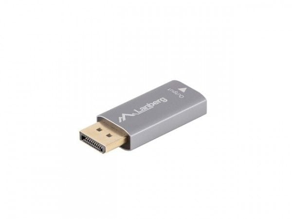 Lanberg - Video adapter - DisplayPort hann til HDMI hunn - sølv - 4K(3840 x 2160) støtte