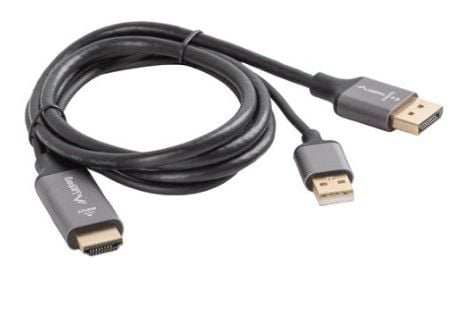 KAAPELI HDMI(M)->DISPLAYPORT(M) 1M 4K CZARNY LANBERG