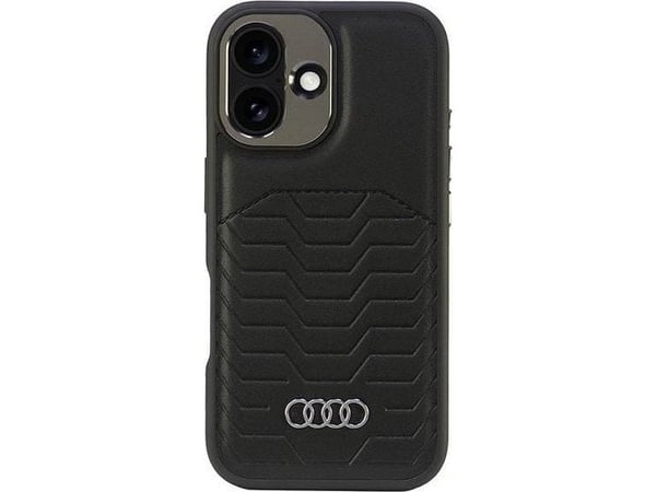 Audi harddeksel i syntetisk lær med MagSafe til iPhone 16 Plus 6.7" - svart/svart AU-TPUPCMIP16M-GT/D3-BK