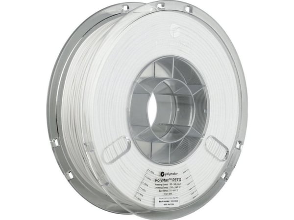 Poly Filament Polymaker PolyMax Tough PETG 1,75 mm 0,75 kg - hvit