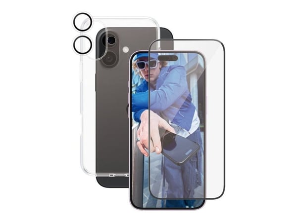 CARE by PanzerGlass Urban Combat - Baksidedeksel for mobiltelefon - 3-i-1 - plastikk - gjennomsiktig - med skjerm- og linsebeskytter - for Apple iP...