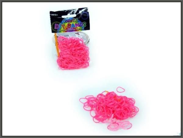 Hipo gummi-perler rosa til armbånd, 250 stk. (620077)
