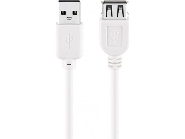 Goobay USB 2.0 A M/F 5m, 5 m, USB A, USB A, USB 2.0, Hankjønn/hunkjønn, Hvit