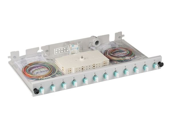 EFB Elektronik B71901L24OM3, LC, OM3, Harmaa, Muovi, Telinekiinnitys, 1U