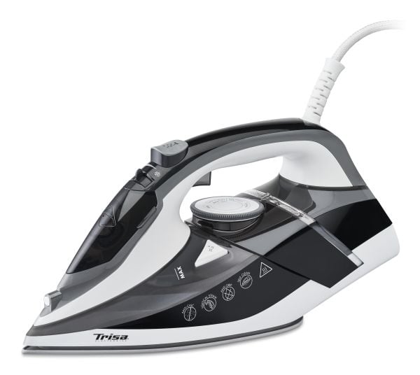 Trisa Prof. Steam i6242, Höyrysilitysrauta, Keraaminen pohjalevy, 1,9 m, 140 g/min, musta, Harmaa, Valkoinen, 30 g/min