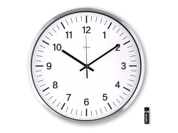 Hama DCF radio-ohjattava seinäkello Java, Ø 35 cm, hopea (00185877)