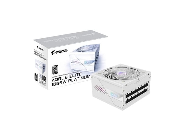 AORUS ELITE AE1000PM PG5 ICE - Strømforsyning (intern) - ATX12V 3.0/ EPS12V - 80 PLUS Platinum - AC 100-240 V - 1000 watt - aktiv PFC