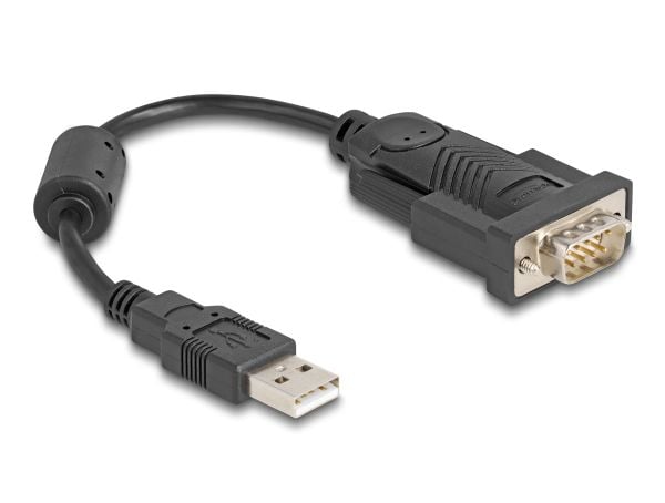 Delock - USB / seriell-kabel - USB (hann) til DB-9 (hann) skrubar - 25 cm - up to 460.8 Kbps data transfer rate - svart