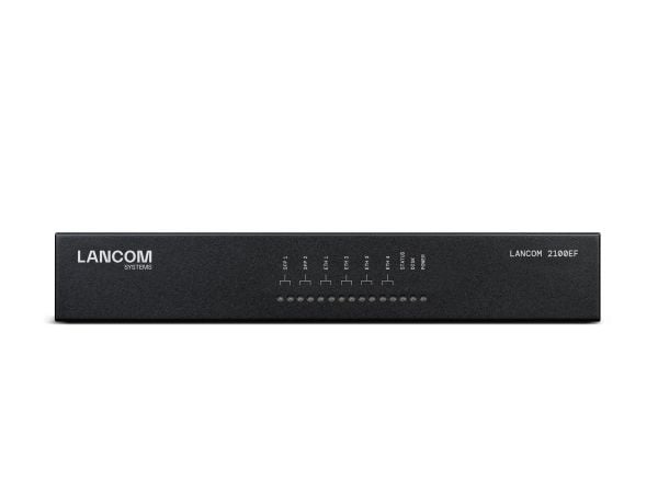 LANCOM 2100EF, svart, 1U, bord-/veggfeste, 1 vifte(r), intern, RTP, SIPS, SRTP